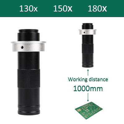 YIZHAN เลนส์ขยายปรับซูมได้180X150X130X25มม. สำหรับกล้องวิดีโอกล้องจุลทรรศน์ HDMI VGA USB กล้องตาเดียว