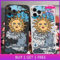 ✒▤ Fashion Sun Moon Face Phone Case For Phone 11 Pro 12 Mini X XS MaxXR 13 Pro Max 6 6s 7 8 Plus Soft Silicone Cover Candy Fundas