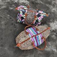 Women Leopard With Floral Weekender Bag Female Large Serape Leopard Handbag Multifunction Floral Travel Tote Purse