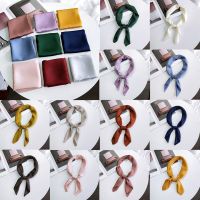 【CC】卐  2023 New Silk Scarf Color Shawl And Wrap Hair Neck Scarves Soft Office Bandana Foulard