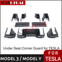 สำหรับ Tesla รุ่น Y 2021-2023ภายใต้ที่นั่งมุม Guard ด้านหน้าด้านหลังที่นั่งสไลด์ Rails Protector Anti-Kick Decor ป้องกัน Shell