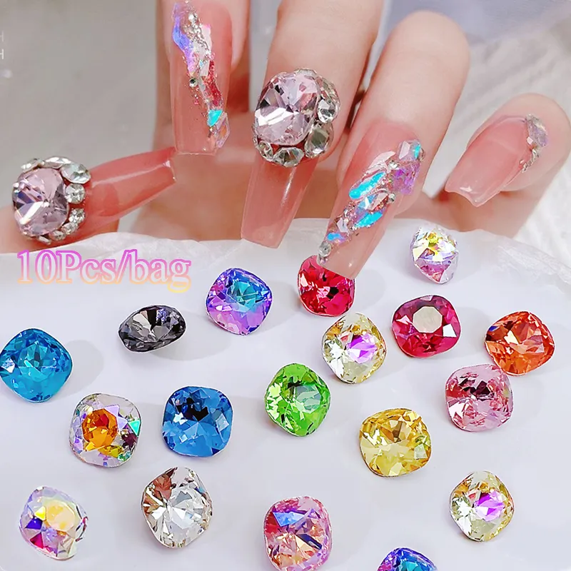 New 3D Colored Resin Square And Horse Eye Sugar Diamonds Apply To DIY Nail  Art Rhinestones Accessories Crystal Stone