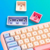 （Miss qis keycap）132คีย์ Marshmallow Keycaps PBT วัสดุ XDA ความสูงน่ารักสีชมพูระเหิด Daptation68 87 84 980 104 CIY68