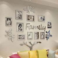 Family Tree Wall Decor 3D อะคริลิค DIY กระจกสติกเกอร์กรอบรูป Collage Home Decor ห้องนั่งเล่นห้องนอนห้องรับประทานอาหาร Office