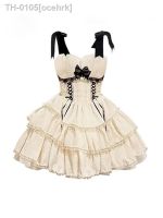 ❒✟ ocehrk vestido lolita feminino de baile com babados suspensão em camadas princesa fofa noite clube noturno peça única Y2k verão