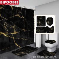 【hot】✖  Marble Shower Curtain Curtains Polyester with Hooks Toilet Cover Lid Non-slip Rug