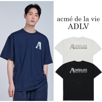 [Acme De La Vie] 2023ใหม่สองโทนเสื้อยืดโลโก้แขนสั้นขนาดพอดี