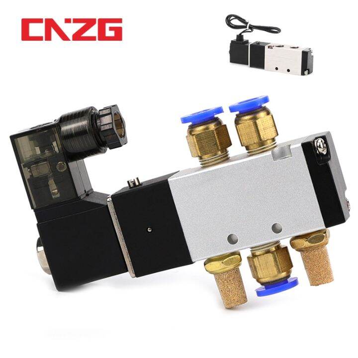 4V110 06 1 8 Bsp Air Solenoid Valve 5 Way Port 2 Position Gas Pneumatic ...