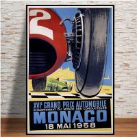 64th รถ Grand Prix Supercar Retro 2006 Monaco Race โปสเตอร์ Art สำหรับตกแต่งผนังในห้องหรือ Home