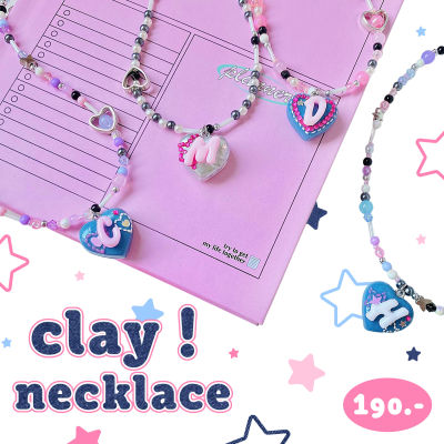 🐰(new) clay necklace*เลือกตัวอักษรเองได้*🎧🌟(กำไล พวงกุญแจ สร้อยดินปั้น จี้ดินปั้น)