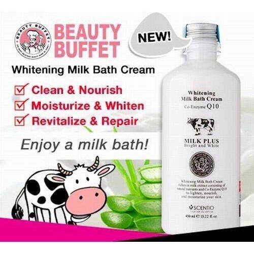 Beauty Buffet Scentio Milk Plus Whitening Milk Bath Cream Q10 450ml (Unisex Whitening Body