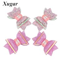 【Love ballet】 Xugar 2ชิ้น/ล็อต3 Quot; Glitter Ballet Dance Shoe Shape Hair Clips For Girls Kids Back To School Hair Bows Hairpins Hair Accessories