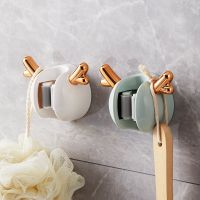 Mop Clip Cartoon Deer Wall-mounted Punch-free Installation Bathroom Accessories Waterproof Storage Rack Hook Buckle Fixed 2Pcs Picture Hangers Hooks