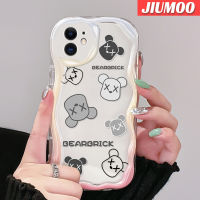 เคส JIUMOO สำหรับ iPhone 11 Pro 11 Pro Max เคสแฟชั่นทันสมัยลายหมีบริคดีไซน์ใหม่เนื้อครีมลูกคลื่นเคสโปร่งใสลายกล้องถ่ายรูปเคสมือถือกันกระแทกแบบใสนิ่มเรียบง่ายอ่อนโยนป้องกัน