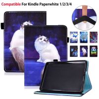 Cartoon Cat Case for Kindle Paperwhite 1 2 3 4 10th Gen 2018 Smart Cover Funda Auto-Sleep/Wake E-book Stand Capa ShellCases Covers