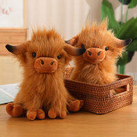 ที่นิยมในโลกออนไลน์ Highland Cow สก็อตไฮแลนด์จามรีตุ๊กตาของเล่นตุ๊กตาวัวขนยาวน่ารักของขวัญ