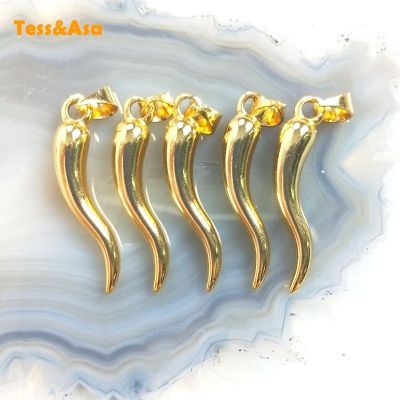 【cw】 5pcs Interesting Gold Color Italian Horn Pendant Necklace Men Jewelry Cornicello Protection ！
