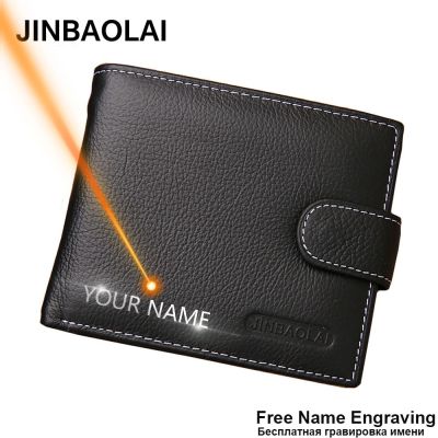 【CC】JINBAOLAI Leather Men Wallets Solid Sample Style Zipper Purse Man Card Horder Famous Brand Quality Male Wallet Name Engraving