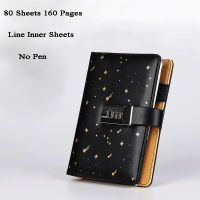 Binder A6 Notebook with Lock 6 Rings Notepad Office Diary Journal Sketchbook Black Agenda Planner Stationery Organizer Note Book