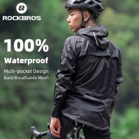 ROCKBROS Waterproof Cycling Rain Coat Men Breathable Windproof Reflective Hooded Raincoat Outdoor Sport Windbreaker Jacket