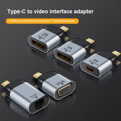 Tipe-C untuk HDMI Kompatibel/VGA/DP/RJ45/Mini DP HD Video Converter 4K 60Hz untuk MacBook Huawei Mate 30 USB-C HUB Tipe C Adaptor