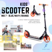 OXELO สกู๊ตเตอร์รุ่น Mid 7 พร้อมขาตั้ง (สีฟ้า/กรมท่า/ส้ม) ( Scooter Mid 7 With Stand - Blue/Navy/Orange )  ล้อสกู๊ตเตอร์ อุปกรณ์สกู๊ตเตอร์ สกู๊ตเตอร์ Scooter