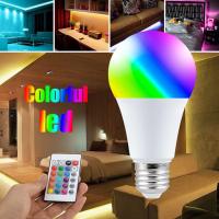 หลอดไฟ APP Wifi 16 LED หรี่แสงได้ไร้สายสำหรับสมาร์ทโฮมหลอดไฟควบคุมงานปาร์ตี้ RGB สี E27สปอตไลท์หลอดไฟสมาร์ท