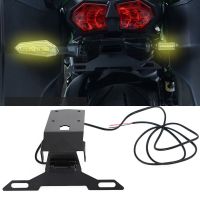 สำหรับ KAWASAKI H2 SX ขายึด Dudukan Plat ที่ติดท้ายตัวกำจัดบังโคลนรถหลังไฟ LED อะไหล่มอเตอร์2019 2020 2021 2022 2023