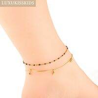 【CW】✟✕  LUXUKISSKIDS Gold Color Smile Anklets And Boho Jewelry 2023 Chains Leg