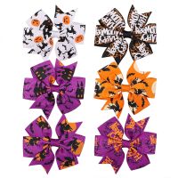 Halloween Bows Hair Clips For Baby Girl Castle Cat Hairpins Children Ghost Witch Hat Hairgrips Barrettes Hair Accessories