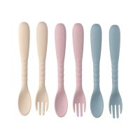 Ginbear 6 Baby Self-feeding  Utensils Feeding Fork Set Spoon And Bowl Fork Spoon Sets