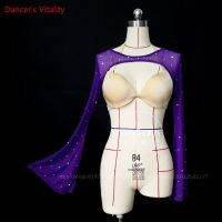 Professional Customization Oriental Dance Costumes Luxury Diamond Dance New Belly Dance Mesh Long Sleeve With Drill