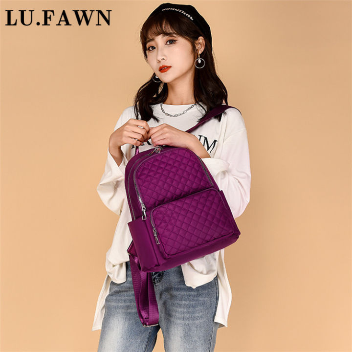 lu-fawnกระเป๋าสะพายหลังแฟชั่นกันน้ำกระเป๋าpuกระเป๋าสะพายกระเป๋าเป้สะพายหลังกระเป๋านักเรียนที่ถอดออกได้casual-officeกระเป๋าผู้หญิงไหล่กระเป๋า-1261