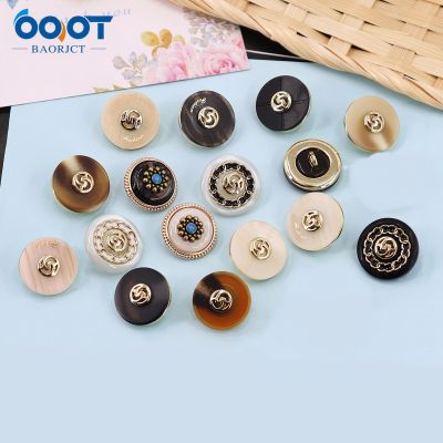 【cw】 Metal amp;Resin Button Gold High Quality Sweater Coat Decoration Buttons Accessories DIY 2Pcs/Lot X 141 ！