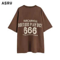 ASRV เสื้อยืดแบบหลวมผู้ชายลำลองฤดูร้อนแขนสั้นมีสไตล์ระบายอากาศที่สะดวกสบายแขนสั้น