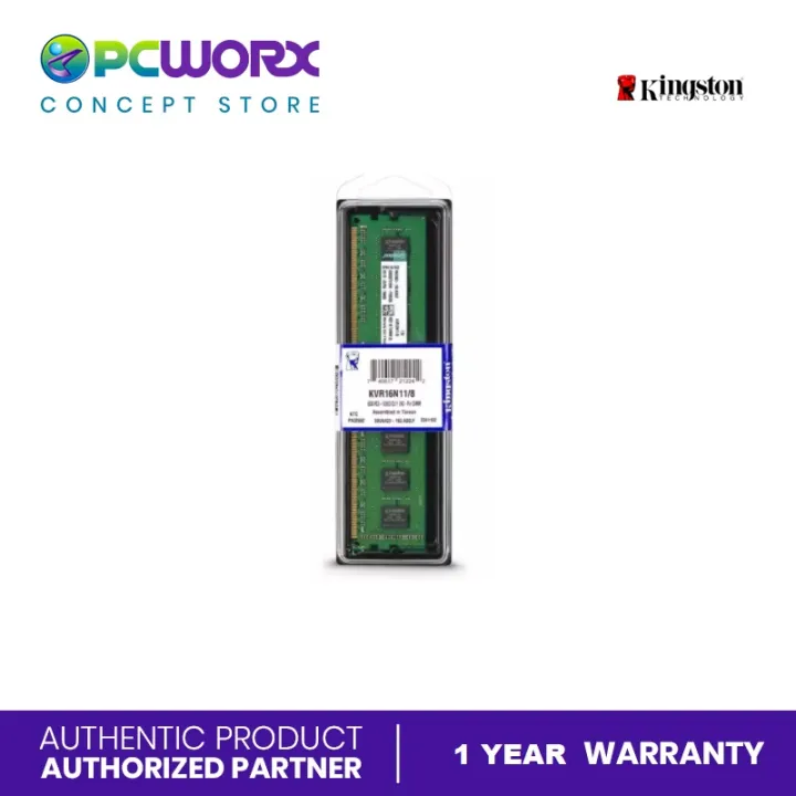 Kingston KVR16N11/8 8GB 1600MHz DDR3 NONECC CL11 RAM MEMORY CARD