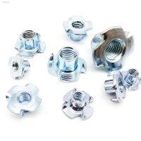 ﹍卐▤ 10pcs M4 M5 M6 M8 M10 Thickened Steel Four Claws Speaker Nut Blind Pronged Insert T-Nut for Wood Furniture Length 8-17mm