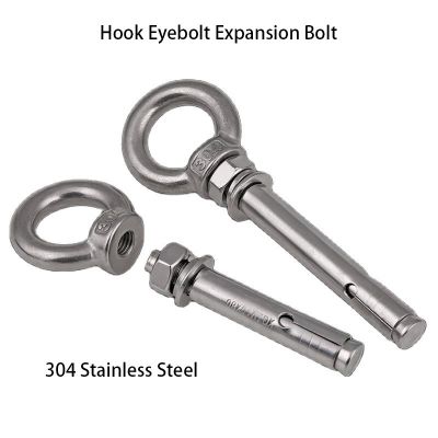 ✼♧✢ 304 Stainless Steel Expansion Screw Hook Eyebolt Expansion Bolt Loop Swing Hook M6 M8 M10-M20 1pcs