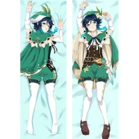 Game Genshin-Impact Venti Hugging Body Pillowcase Green Long Anime Dakimakura Pillow Case Cover Soft Cushion Cover Otuka Gifts