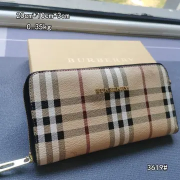 Original Gift Box Packaging)Burberry Men's and Women's Wallet British Retro  Long Wallet Zipper Clutch Multi-card Card Holder Coin Purse 20*10CM