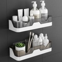 Bathroom Shelf Organizer Shower Storage Rack Black Corner Shelves Wall Mounted Aluminum Toilet Shampoo Holder No Drill Shelf