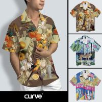 M2U เสื้อฮาวายผู้ชาย วินเทจ เสื้อฮาวายเท่ๆ Curve SET23 เสื้อฮาวายลายเสื้อ สัตว์ป่า ใส่ได้ทั้งชายและหญิง เสื้อเที่ยวทะเล Hawaiian Shirt