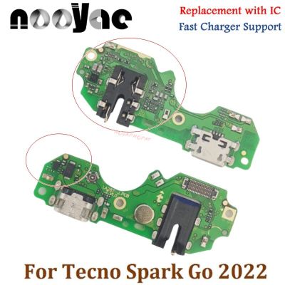 แบรนด์ใหม่สําหรับ Tecno Spark Go 2022 KG5 USB Dock Charger Port Plug หูฟัง Audio Jack ไมโครโฟน MIC Flex Cable Charging Board