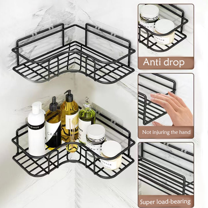 Bathroom Punch-Free Corner Rack Bathroom Fixtures Wrought Iron Storage Rack  Kitchen Tripod Bathroom Corner Rack