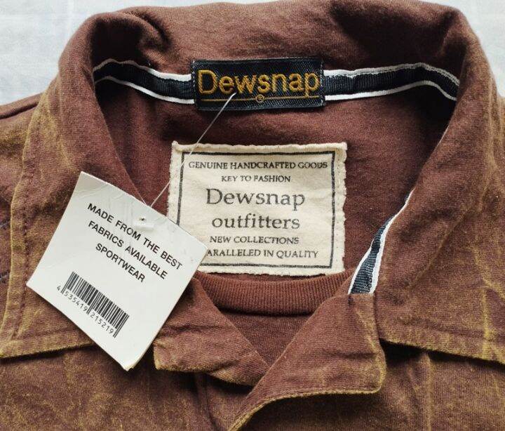 dewsnap-sport-wear-เสื้อโปโลชาย-สไตล์-handcrafted-สีน้ำตาล-ไซส์-43-ป้ายห้อย-สภาพเหมือนใหม่