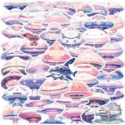 10/30/50pcs Cute INS Flying Saucer UFO Creative Stickers Aesthetic Decals Suitcase Laptop Phone Decoration Kids Cartoon Sticker