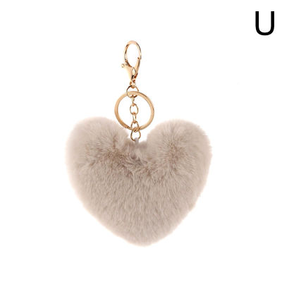 U2y7 1PC พวงกุญแจ Love Heart ขนปุยตุ๊กตาผู้หญิงพวงกุญแจกระเป๋าถืออุปกรณ์เสริม