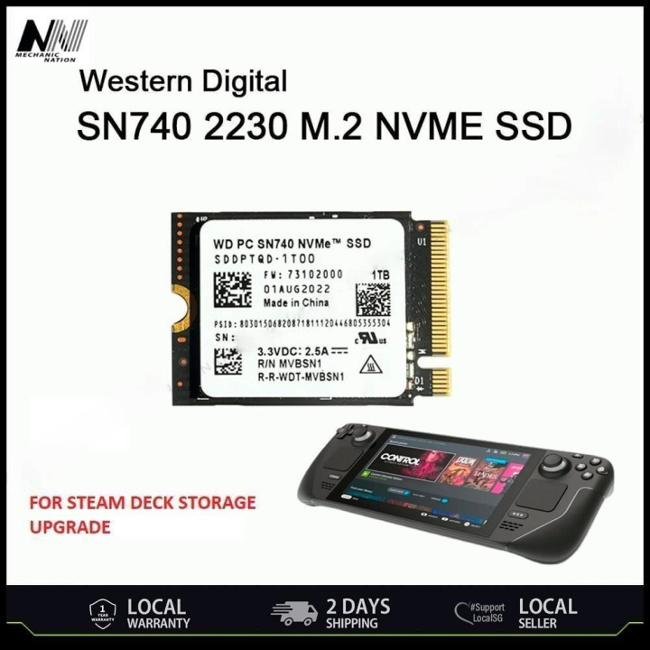 WD PC SN740 2230 M.2 NVMe PCIe4.0x4 SSD Solid | 1TB / 2TB | Lazada