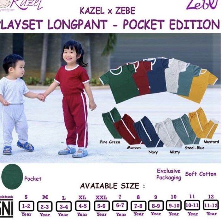 แบรนด์เทศกาล-kazel-x-zebe-playset-longpants-pocket-edition-เสื้อเชิ้ตสูท-สําหรับเด็ก