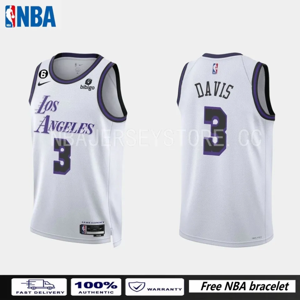 Los Angeles Lakers 3 Anthony Davis Black Basketball Shirt Swingman